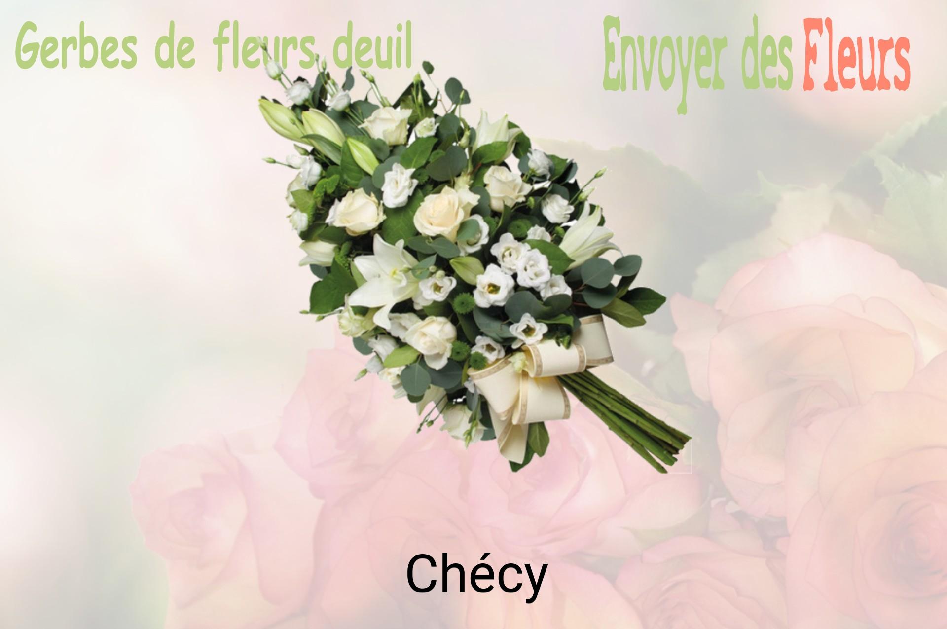 Gerbe de fleurs de deuil livrée à Chécy